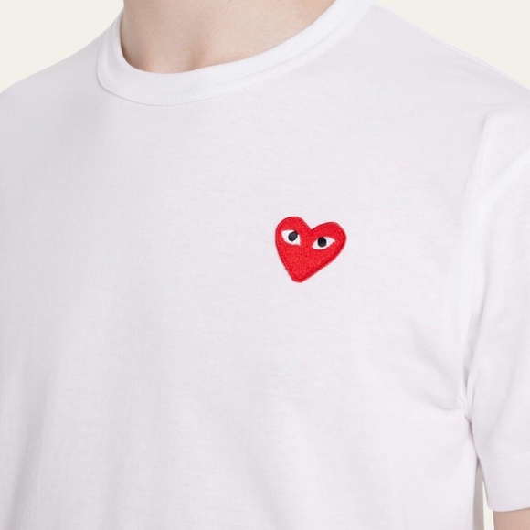 COMME DES GARCONS CDG PLAY RED HEART EYE LOGO WHITE T-SHIRT (S-XL) - Picture 7 of 10